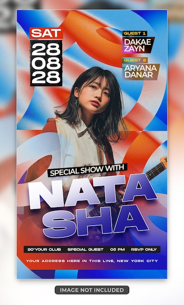 Modern music event social media poster event template