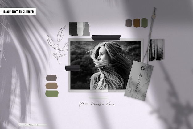 Moodboard with photo mockup