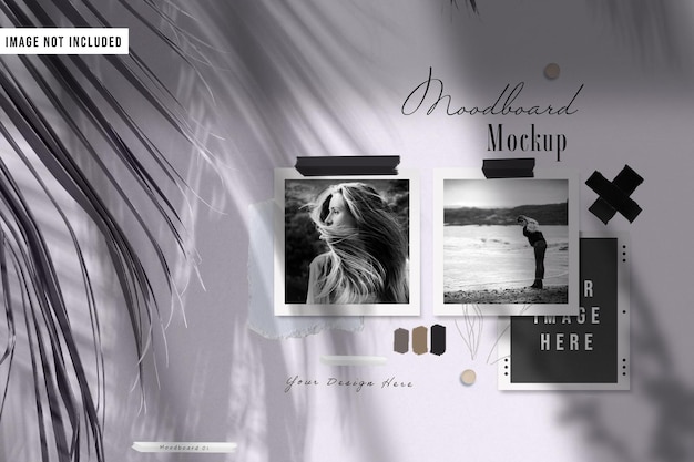 Moodboard with photo mockup