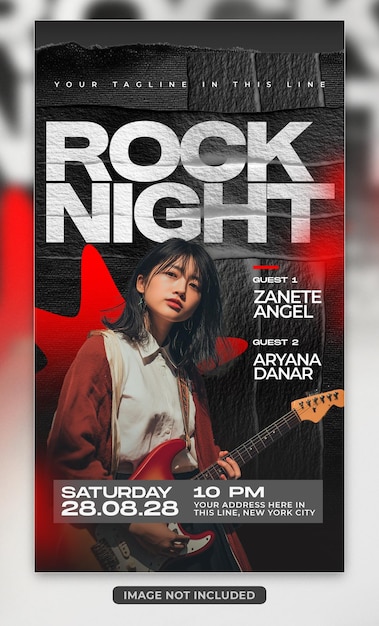 Music concert for rock music vertical poster