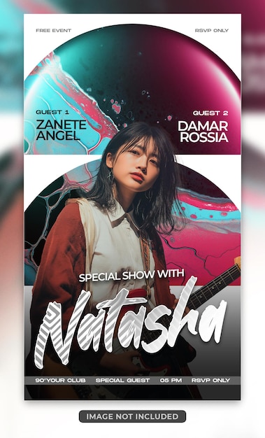 Music show and festival vertical poster