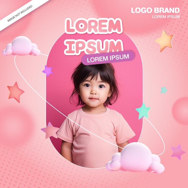 Pastel colored cute banner template