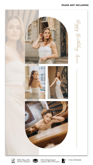 Photo collage template design psd template