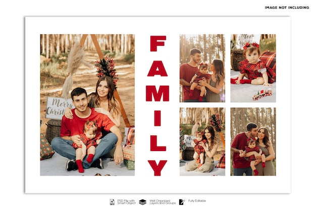 Photo collage template design psd template