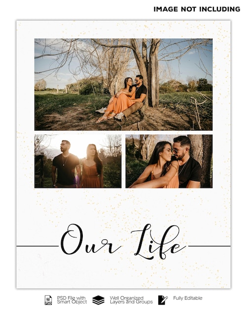 Photo collage template design psd template