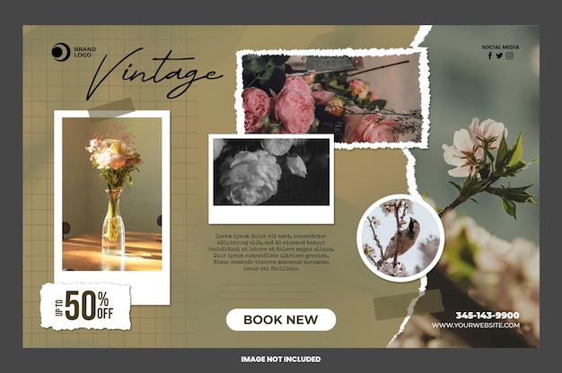 Photos in a vintage aesthetic style social media post