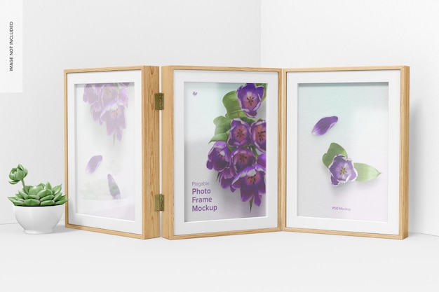 Plegable photo frame mockup