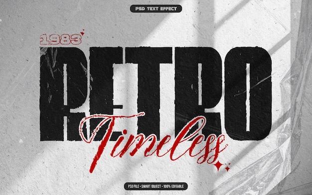 Retro timeless editable text effect