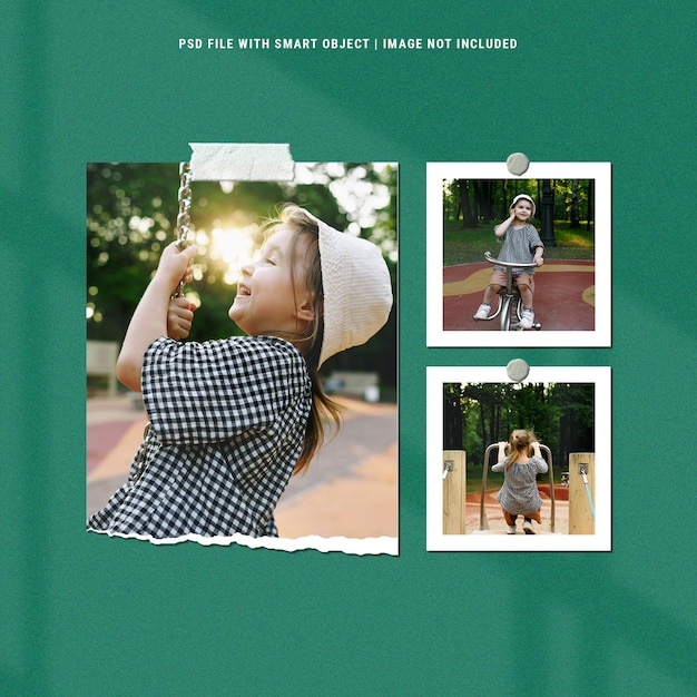 Simple minimalist moodboard photo polaroid mockup premium psd