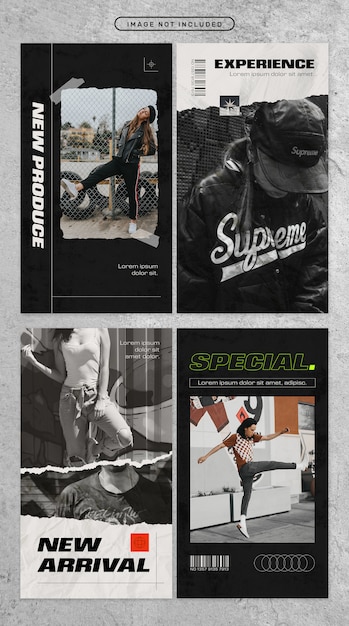 Social media story in street theme