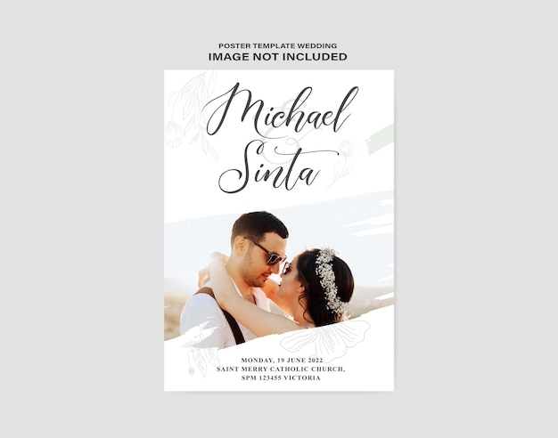 Wedding template poster with photo